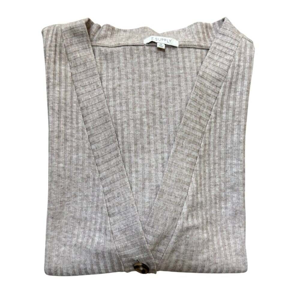 Z Supply Midori Rib Cardigan in Heather Latte - Size Medium